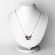 Load image into Gallery viewer, 2.36 Carat Genuine Ruby and White Zircon .925 Sterling Silver Necklace