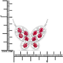 Load image into Gallery viewer, 2.36 Carat Genuine Ruby and White Zircon .925 Sterling Silver Necklace
