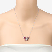 Load image into Gallery viewer, 2.36 Carat Genuine Ruby and White Zircon .925 Sterling Silver Necklace