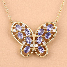 Load image into Gallery viewer, 1.86 Carat Genuine Tanzanite and White Zircon .925 Sterling Silver Necklace