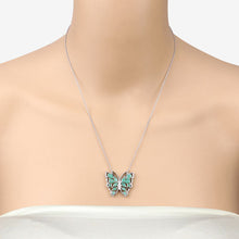 Load image into Gallery viewer, 2.60 Carat Genuine Emerald and White Zircon .925 Sterling Silver Necklace