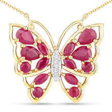 Load image into Gallery viewer, 2.88 Carat Genuine Ruby and White Zircon .925 Sterling Silver Necklace