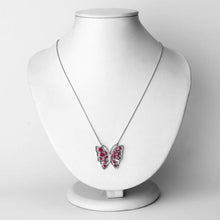 Load image into Gallery viewer, 2.88 Carat Genuine Ruby and White Zircon .925 Sterling Silver Necklace