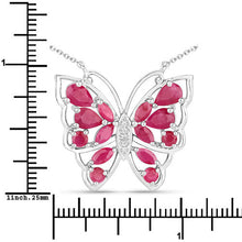 Load image into Gallery viewer, 2.88 Carat Genuine Ruby and White Zircon .925 Sterling Silver Necklace