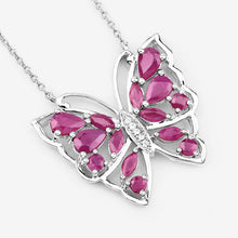 Load image into Gallery viewer, 2.88 Carat Genuine Ruby and White Zircon .925 Sterling Silver Necklace