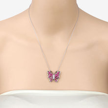 Load image into Gallery viewer, 2.88 Carat Genuine Ruby and White Zircon .925 Sterling Silver Necklace