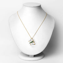 Load image into Gallery viewer, 0.51 Carat Genuine Emerald and White Zircon .925 Sterling Silver Necklace