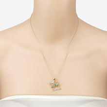 Load image into Gallery viewer, 0.51 Carat Genuine Emerald and White Zircon .925 Sterling Silver Necklace