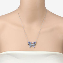 Load image into Gallery viewer, 3.60 Carat Genuine Tanzanite and Swiss Blue Topaz .925 Sterling Silver Necklace