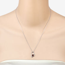 Load image into Gallery viewer, 0.60 Carat Genuine Garnet .925 Sterling Silver Necklace