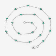 Load image into Gallery viewer, 1.80 Carat Genuine Emerald .925 Sterling Silver Necklace