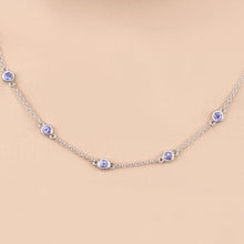 Load image into Gallery viewer, 1.80 Carat Genuine Tanzanite .925 Sterling Silver Necklace