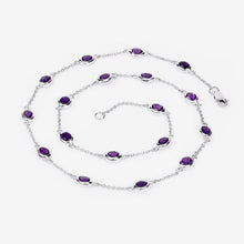 Load image into Gallery viewer, 6.12 Carat Genuine Amethyst .925 Sterling Silver Necklace