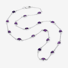 Load image into Gallery viewer, 6.12 Carat Genuine Amethyst .925 Sterling Silver Necklace