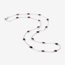 将图片加载到图库查看器,8.10 Carat Genuine Garnet .925 Sterling Silver Necklace