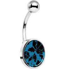 将图片加载到图库查看器,Blue Floral Lace Belly Ring