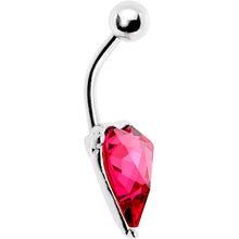 Load image into Gallery viewer, Red Gem Huge Heart Belly Ring