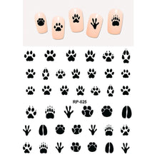 Load image into Gallery viewer, Nail Art Beauty Water Decal Slider Nail Stickers Animal Pet Claw Paw Foot Print Sweet Heart Black Cat Decorations Slider Nail Art Stickers Decals Nail Art Supplies Valentines Day 3D Self-Adhesive Nail Decorations Manicuring Nail Art Manicure Lips Nail