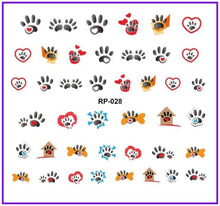Load image into Gallery viewer, Nail Art Beauty Water Decal Slider Nail Stickers Animal Pet Claw Paw Foot Print Sweet Heart Black Cat Decorations Slider Nail Art Stickers Decals Nail Art Supplies Valentines Day 3D Self-Adhesive Nail Decorations Manicuring Nail Art Manicure Lips Nail