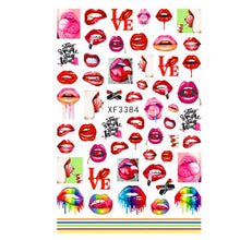 将图片加载到图库查看器,Nail Art Stickers Red Lips Nails Decals Sticker Hot Sexy Girl Tip Back Glue Decal Cool Lollipop Self Adhesive Acrylic Tips Tool Decoration White Feather Lace Flower Leaf Carving Design Exquisite Pattern Nail Art Supplies Self-Adhesive Nail