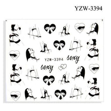Load image into Gallery viewer, Nail Art Water Transfer Stickers Anime Mouse Animal Kid slider adhesive Watermark Decals Women Beauty Wedding Nails Decal Self-Adhesive 3D Wave Design Decoration for Women Girls Art Stickers Decal Decoration Metallic Curve Strip Line Nail