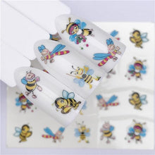 Load image into Gallery viewer, Nail Art Water Transfer Stickers Anime Mouse Animal Kid slider adhesive Watermark Decals Women Beauty Wedding Nails Decal Self-Adhesive 3D Wave Design Decoration for Women Girls Art Stickers Decal Decoration Metallic Curve Strip Line Nail