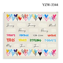 Load image into Gallery viewer, Nail Art Water Transfer Stickers Anime Mouse Animal Kid slider adhesive Watermark Decals Women Beauty Wedding Nails Decal Self-Adhesive 3D Wave Design Decoration for Women Girls Art Stickers Decal Decoration Metallic Curve Strip Line Nail