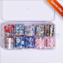 Load image into Gallery viewer, Nail Foils Fall Design Maple Leaves Flower Golden Nail Sliders Snake Leopard Decor Paper Nail Art Sticker Set Decals for Women Nail Decorations Accessories Metal Curve Stripe Lines Design Letter Nail Sticker Adhesive Decoration