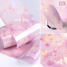 将图片加载到图库查看器,Nail Foils Marble Flower Series Iridescent Nail Art Transfer Sticker Paper Slider Nail Water Decal Design Manicures Decorations Art Manicures Decoration New Gold Nail Transfer Foils for Nail Arts Nails Supply Holographic Effect Nail Art Foil Stickers Hol