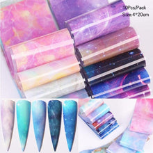 将图片加载到图库查看器,Nail Foils Marble Flower Series Iridescent Nail Art Transfer Sticker Paper Slider Nail Water Decal Design Manicures Decorations Art Manicures Decoration New Gold Nail Transfer Foils for Nail Arts Nails Supply Holographic Effect Nail Art Foil Stickers Hol
