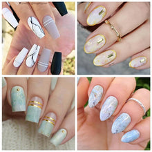 将图片加载到图库查看器,Nail Foils Marble Flower Series Iridescent Nail Art Transfer Sticker Paper Slider Nail Water Decal Design Manicures Decorations Art Manicures Decoration New Gold Nail Transfer Foils for Nail Arts Nails Supply Holographic Effect Nail Art Foil Stickers Hol