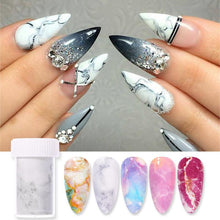 将图片加载到图库查看器,Nail Foils Marble Flower Series Iridescent Nail Art Transfer Sticker Paper Slider Nail Water Decal Design Manicures Decorations Art Manicures Decoration New Gold Nail Transfer Foils for Nail Arts Nails Supply Holographic Effect Nail Art Foil Stickers Hol