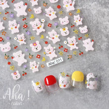 将图片加载到图库查看器,Nail Glue Stickers Stars Moon Cartoon Rabbit Panda Flower Nail Decoration Decals Nail Sticker Nail Art Decorations Design Decoration Acrylic Nail Supplies Designer Nail Decorations for Women Girls Kids 3D Nail Art Stickers Decals