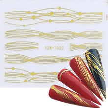 Load image into Gallery viewer, Nail Stickers for Manicure Nail Sticker Sliders For Nails Decal Self-adhesive Nails Figures Transfer Black Accessories Sliders Manicure Decoration 3D Nail Supplies Holographic Decals Transfer Sliders Nail Design Manicures Nail Self-Adhesive Sticker