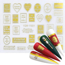 Load image into Gallery viewer, Nail Stickers for Manicure Nail Sticker Sliders For Nails Decal Self-adhesive Nails Figures Transfer Black Accessories Sliders Manicure Decoration 3D Nail Supplies Holographic Decals Transfer Sliders Nail Design Manicures Nail Self-Adhesive Sticker