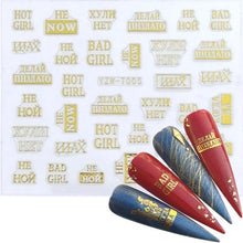 Load image into Gallery viewer, Nail Stickers for Manicure Nail Sticker Sliders For Nails Decal Self-adhesive Nails Figures Transfer Black Accessories Sliders Manicure Decoration 3D Nail Supplies Holographic Decals Transfer Sliders Nail Design Manicures Nail Self-Adhesive Sticker