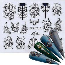 Load image into Gallery viewer, Nail Stickers for Manicure Nail Sticker Sliders For Nails Decal Self-adhesive Nails Figures Transfer Black Accessories Sliders Manicure Decoration 3D Nail Supplies Holographic Decals Transfer Sliders Nail Design Manicures Nail Self-Adhesive Sticker
