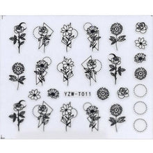 Load image into Gallery viewer, Nail Stickers for Manicure Nail Sticker Sliders For Nails Decal Self-adhesive Nails Figures Transfer Black Accessories Sliders Manicure Decoration 3D Nail Supplies Holographic Decals Transfer Sliders Nail Design Manicures Nail Self-Adhesive Sticker