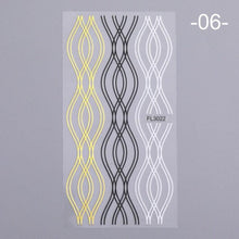 将图片加载到图库查看器,Nail Strip Stickers Black Gold Rose Gold Silver Metal Strip Tape Nail Art Adhesive Foil Tips Nail Sticker Decals Metallic Curve Strip Line Nail Decal Self-Adhesive 3D Wave Design Decoration for Women Girls Tape Nail Art Stickers Decal Decoration