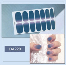 Load image into Gallery viewer, Nail Wraps Polish Decals Strips Golden Glitter 3D Adhesive Full Nail Art Stickers Manicure Kits Women Nail Decorations Accessories Metal Curve Stripe Lines Design Letter Nail Sticker Adhesive Decoration Template Nail Tool Decorations