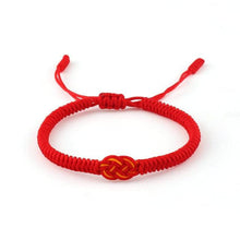 将图片加载到图库查看器,National Style Lucky Red String Bracelet Handmade Braided Knot Charm Bracelets For Women Men Red Bracelet Protection Red Cord Bracelet Adjustable Braided Knot Bracelet