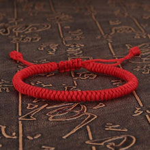 将图片加载到图库查看器,National Style Lucky Red String Bracelet Handmade Braided Knot Charm Bracelets For Women Men Red Bracelet Protection Red Cord Bracelet Adjustable Braided Knot Bracelet