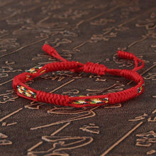 将图片加载到图库查看器,National Style Lucky Red String Bracelet Handmade Braided Knot Charm Bracelets For Women Men Red Bracelet Protection Red Cord Bracelet Adjustable Braided Knot Bracelet
