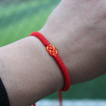 将图片加载到图库查看器,National Style Lucky Red String Bracelet Handmade Braided Knot Charm Bracelets For Women Men Red Bracelet Protection Red Cord Bracelet Adjustable Braided Knot Bracelet