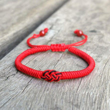 将图片加载到图库查看器,National Style Lucky Red String Bracelet Handmade Braided Knot Charm Bracelets For Women Men Red Bracelet Protection Red Cord Bracelet Adjustable Braided Knot Bracelet