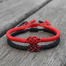 将图片加载到图库查看器,National Style Lucky Red String Bracelet Handmade Braided Knot Charm Bracelets For Women Men Red Bracelet Protection Red Cord Bracelet Adjustable Braided Knot Bracelet