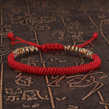 将图片加载到图库查看器,National Style Lucky Red String Bracelet Handmade Braided Knot Charm Bracelets For Women Men Red Bracelet Protection Red Cord Bracelet Adjustable Braided Knot Bracelet