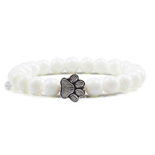 将图片加载到图库查看器,Natural Matte Black Lava Volcanic Stone Paw Print Charm Bracelet Pet Memorial Cat Dog Lovers Jewelry Bracelets For Women Men Stress Relief Yoga Bracelet Mood Bracelet Gifts For Women And Girls