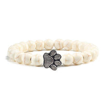 将图片加载到图库查看器,Natural Matte Black Lava Volcanic Stone Paw Print Charm Bracelet Pet Memorial Cat Dog Lovers Jewelry Bracelets For Women Men Stress Relief Yoga Bracelet Mood Bracelet Gifts For Women And Girls
