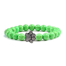 将图片加载到图库查看器,Natural Matte Black Lava Volcanic Stone Paw Print Charm Bracelet Pet Memorial Cat Dog Lovers Jewelry Bracelets For Women Men Stress Relief Yoga Bracelet Mood Bracelet Gifts For Women And Girls